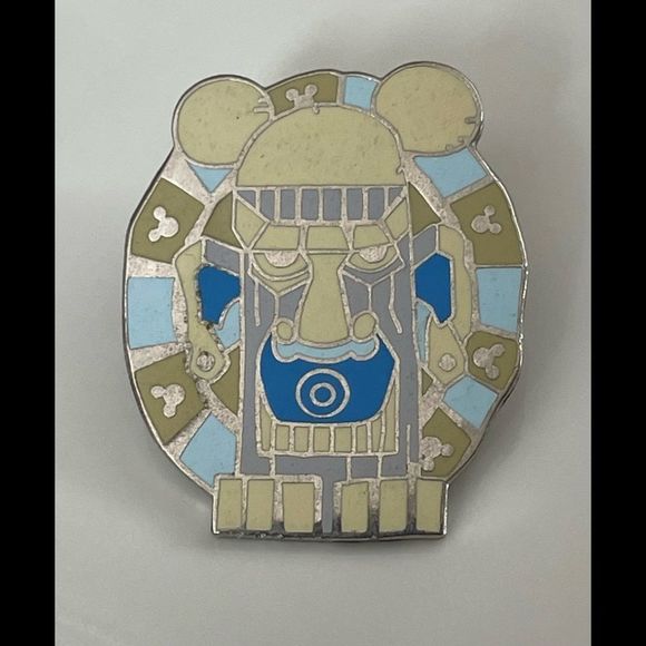 Disney Accessories - Disney Hidden Mickey Tiki Pin - 2007 Series 2 - Blue & Grey Tiki Pin
